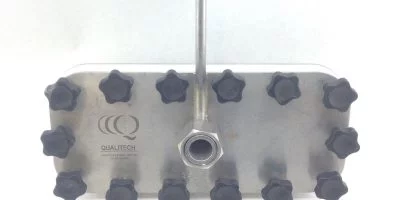QUALITECH FOOD SYSTEMS # 14695 VALVE 1” NPT 27-PORTS, 14-BOLT FLANGE (H332 1