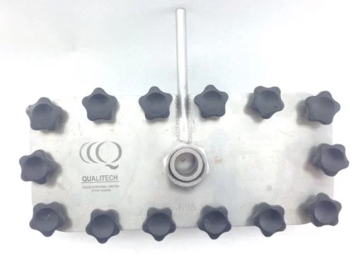 QUALITECH FOOD SYSTEMS # 14695 VALVE 1” NPT 27-PORTS, 14-BOLT FLANGE (H332 4