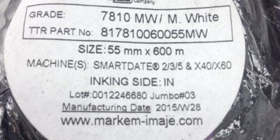 DOVER MARKEM-IMAJE MARKEM 7810 MW/ WHITE # 817810060055MW (A749) 1